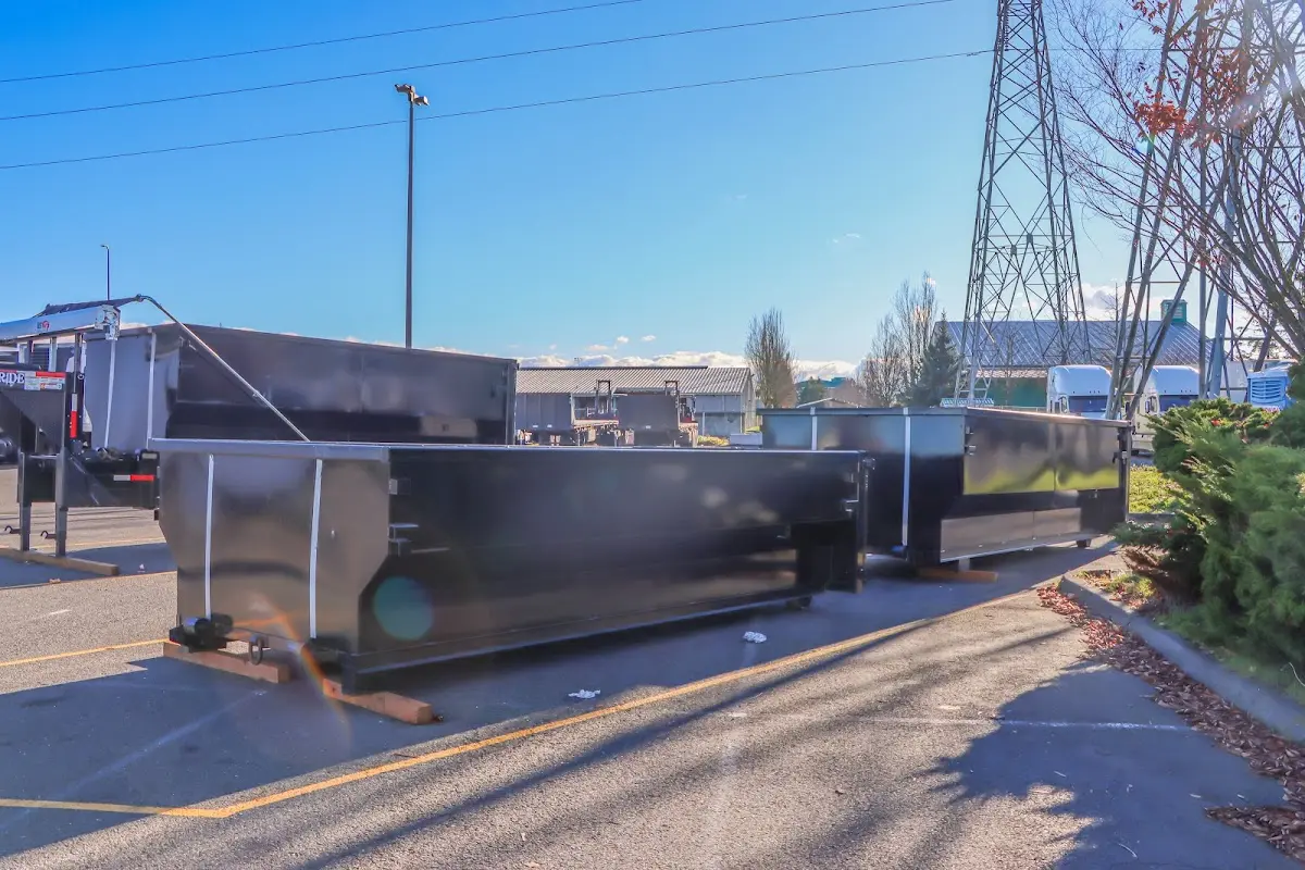 Roll-off dumpster ready for waste disposal at job site for Roofing Dumpster Rental in West Lampeter